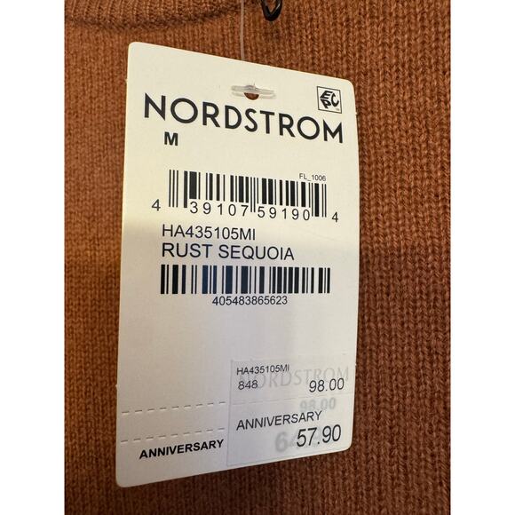 Nordstrom Halogen Cashmere Sweater - Rust Sequoia - M (New) - Picture 2 of 3
